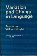 Cover for Variation and change in language