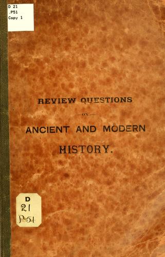 Cover for Review questions on ancient and modern history.