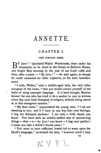 Cover for Annette: Or, The Chronicles of Bellevue