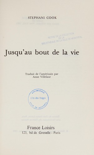 Cover for Jusqu'au bout de la vie