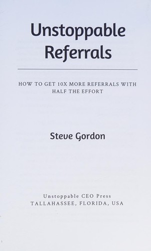 Cover for Unstoppable Referrals