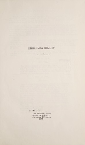 Cover for Shippee family genealogy