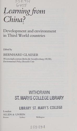 Cover for Learning from China?