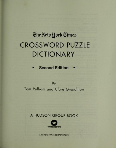 Cover for The New York times crossword puzzle dictionary