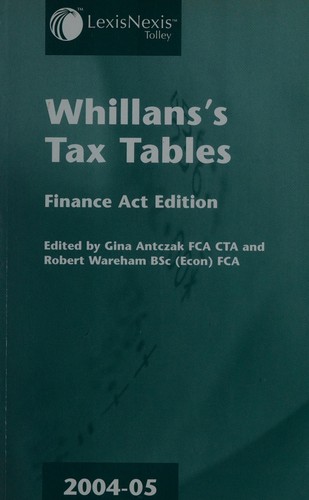 Cover for Whillans's Tax Tables (Second Edition)