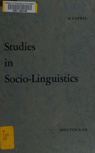 Cover for Studies in socio-linguistics