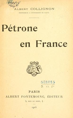 Cover for Pétrone en France.