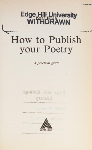 Cover for How to publish your poetry