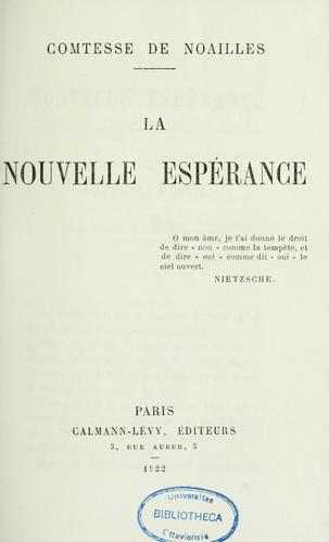 Cover for La Nouvelle espérance.