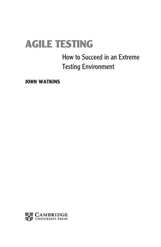 Cover for Agile testing