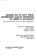 Cover for Studies out in left field