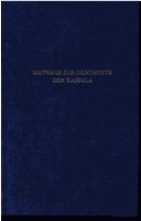 Cover for Beiträge zur Geschichte der Kabbala