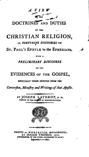 Cover for A View of the Doctrines and Duties of the Christian Religion, in Fortynine ...