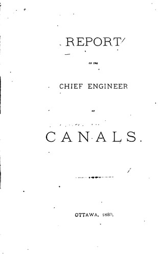 Cover for Report of the Chief Engineer of Canals