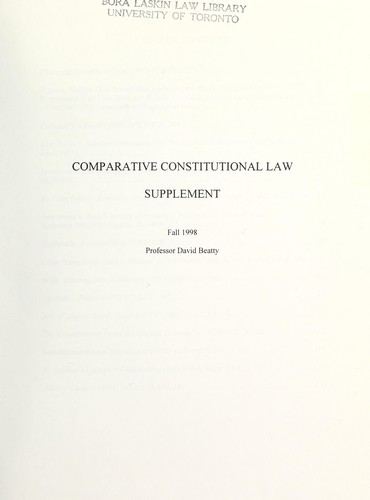 Cover for Comparative constitutional law