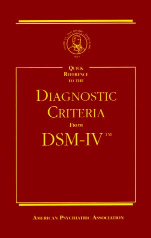 Cover for Quick Reference to the Diagnostic Criteria From DSM-IV