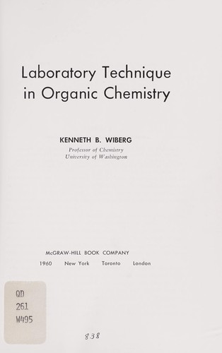 Cover for Laboratory technique in organic chemistry.