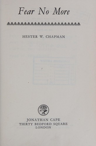 Cover for Fear no more