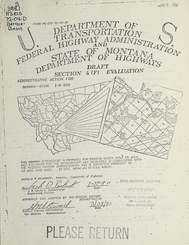 Cover for Draft section 4(F) evaluation