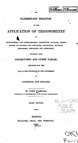 Cover for An Elementary Treatise on the Application of Trigonomentry to Orthographic and Stereographic ...