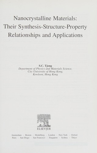 Cover for Nanocrystalline materials