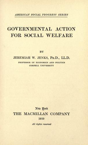 Cover for Governmental action for social welfare