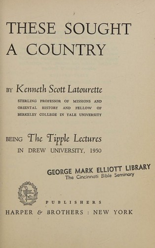 Cover for These sought a country