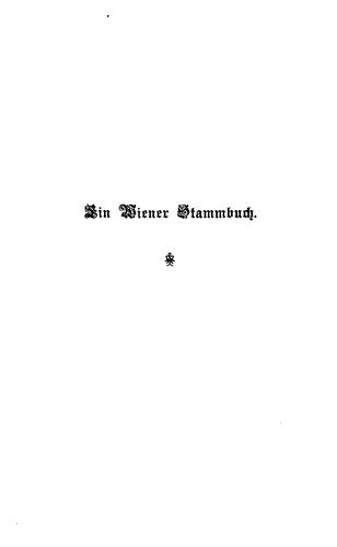 Cover for Ein Wiener Stammbuch