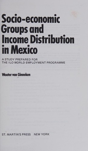 Cover for Socio-economic groups and income distribution in Mexico