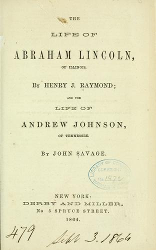 Cover for The life of Abraham Lincoln, of Illinois