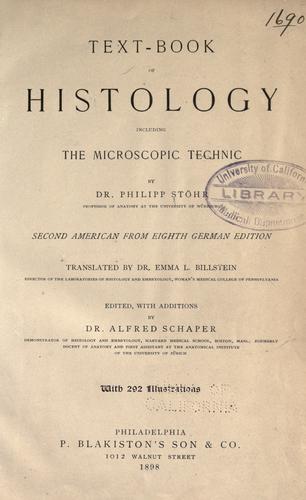 Cover for Text-book of histology