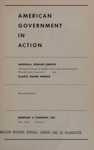 Cover for American government in action