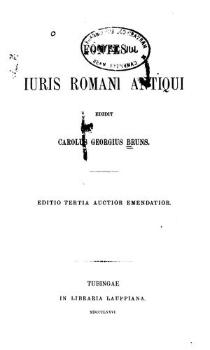 Cover for Fontes iuris romani antiqui