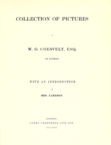 Cover for Collection of pictures of W.G. Coesvelt, esq., of London