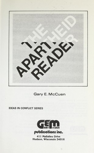 Cover for The Apartheid reader