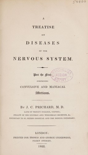 Cover for A treatise on diseases of the nervous system. Part the first