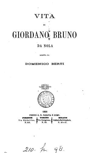 Cover for Vita di Giordano Bruno da Nola