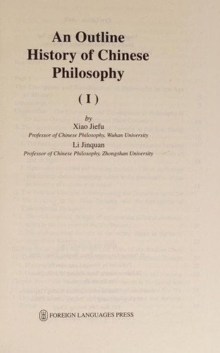 Cover for An outline history of Chinese philosophy