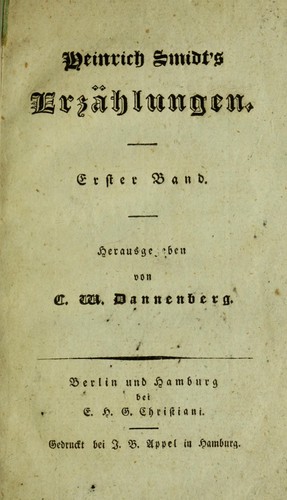Cover for Heinrich Smidt's Erz©Þhlungen