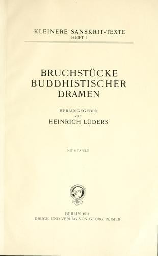 Cover for Bruchstücke buddhistischer Dramen.