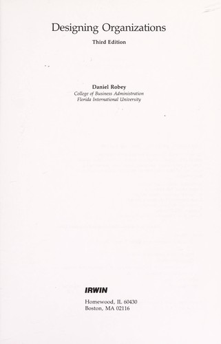 Cover for Designing organizations