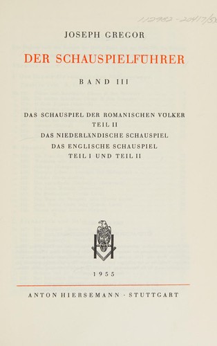 Cover for Der Schauspielführer