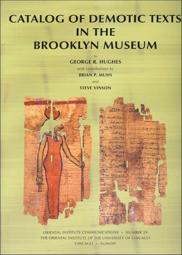 Cover for Catalog of Demotic texts in the Brooklyn Museum