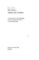 Cover for Tai Chen's Inquiry into goodness