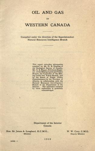 Cover for Oil and gas in western Canada.