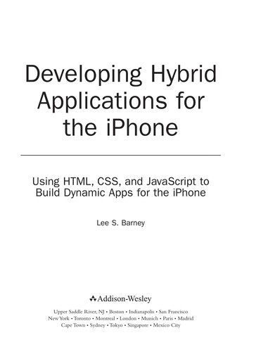 Cover for Developing hybrid applications for the iPhone