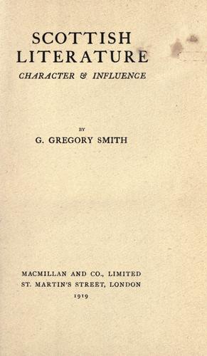 Cover for Scottish literature, character & influence