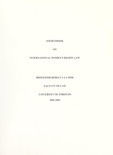 Cover for Sourcebook on international women's rights law