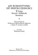 Cover for Od romantyzmu do współczesności