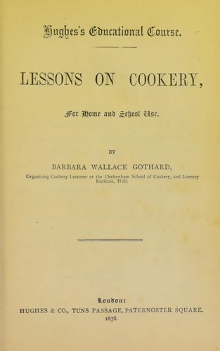 Cover for Lessons on cookery, for home and school use
